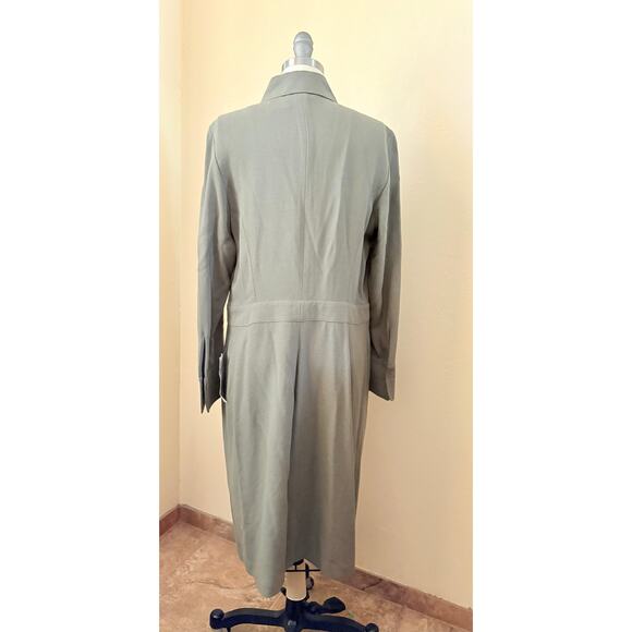 Linda Allard Ellen Tracy Vintage Green Belted Midi Dress Size 12 Wool Blend - Picture 5 of 5